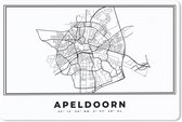 Muismat - Mousepad - Nederland – Apeldoorn – Stadskaart – Kaart – Zwart Wit – Plattegrond - 27x18 cm - Muismatten