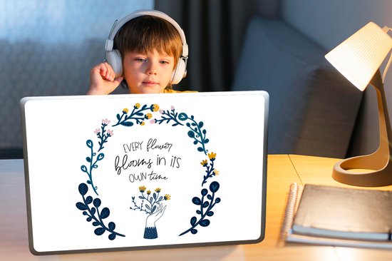 Autocollant pour ordinateur portable - 17,3 pouces - Chaque fleur fleurit en son temps - Proverbes - Citations - 40x30cm - Autocollants pour ordinateur portable - Skin pour ordinateur portable - Housse