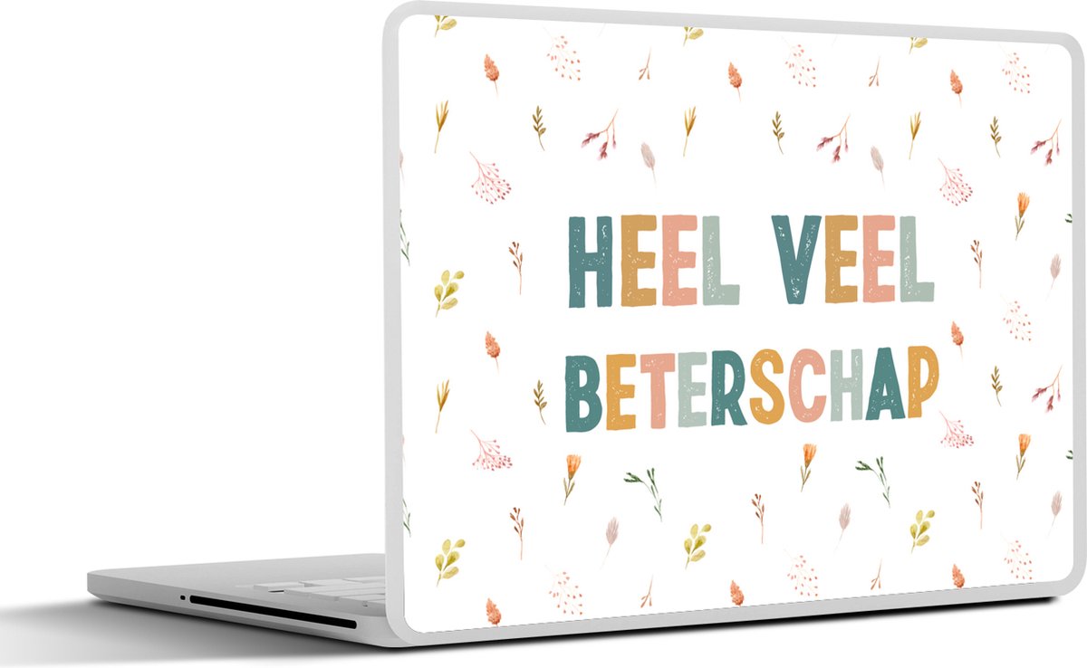 Laptop sticker - 14 inch - Beterschap - Spreuken - Bloem - Pastel - 32x5x23x5cm - Laptopstickers - Laptop skin - Cover