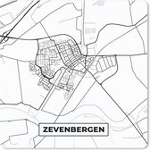 Muismat - Mousepad - Plattegrond - Stadskaart - Zevenbergen - Kaart - 30x30 cm - Muismatten