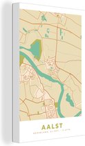 Canvas Schilderij Aalst - Vintage - Plattegrond - Stadskaart - Kaart - 40x60 cm - Wanddecoratie