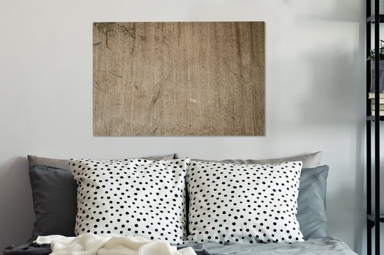 Peinture sur toile murale - Zwart - Beige - Structure - 60x40 cm - Décoration murale