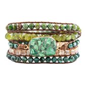 Marama - bracelet wrap Rainforest - pierre gemme Jasper - vegan - bracelet femme
