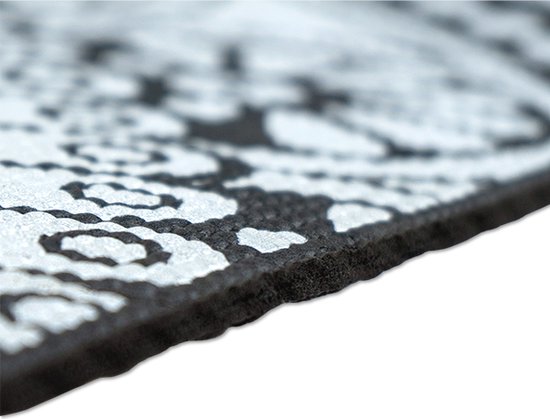 Tapis de yoga antidérapant Matchu Sports - Noir avec mandala - 172 x 61 x 0,6 cm