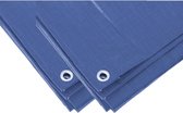 2x stuks stevig afdekzeil formaat 3 x 4 meter blauw met ringen - polypropyleen zeilen