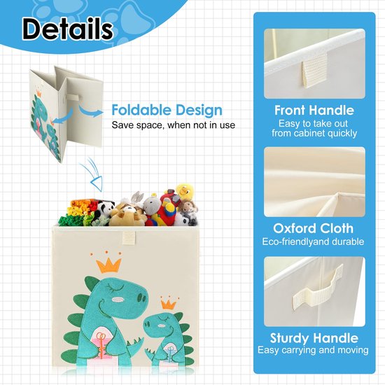 Woodland Animal Vector Set Opbergmand Bin Speelgoed Opbergdoos Doek Plank Mand Kinderkamer Home Decor 15.8x10.6x1.7 inch