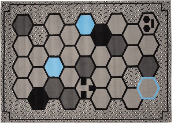 Tapiso Tapiso Atena Grijs Blauw Tapis de chambre d'enfant Taille - 80x150