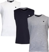 3-Pack Donnay T-shirt zonder mouw (589100) - Sportshirt - Heren - White/Navy/Grey marl - maat M