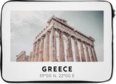 Laptophoes 13 inch - Parthenon - Griekenland - Athene - Laptop sleeve - Binnenmaat 32x22,5 cm - Zwarte achterkant