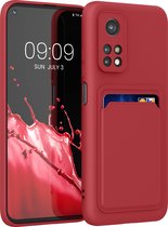 kwmobile telefoonhoesje geschikt voor Xiaomi Mi 10T / Mi 10T Pro - Hoesje met pasjeshouder - TPU case in rood
