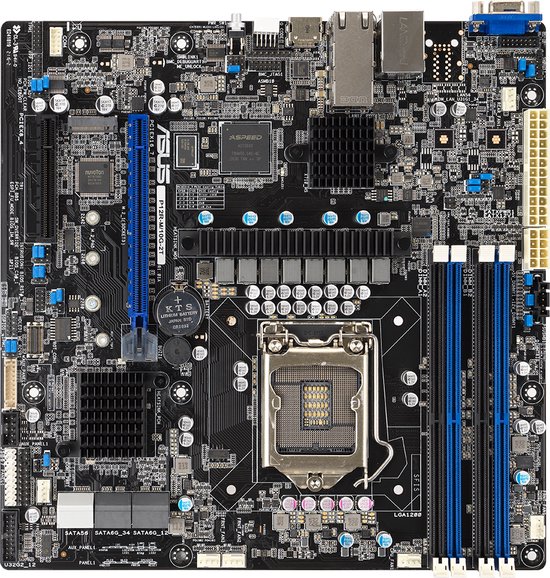 ASUS P12R-M10G-2T - Moederbord - micro ATX - LGA1200-sokkel - C252 chipset - USB 3.2 Gen 1, USB 3.2 Gen 2 - 2 x 10 Gigabit LAN - interne afbeeldingen