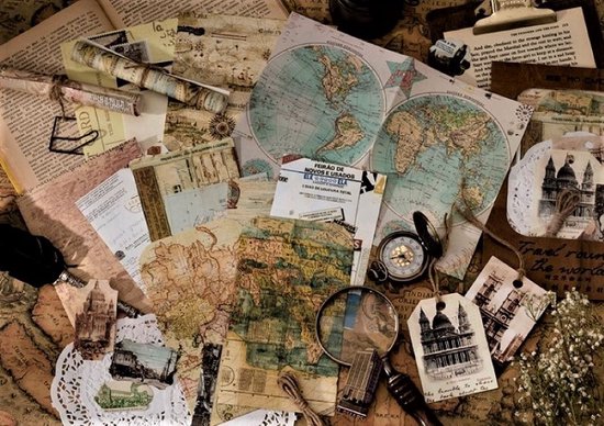 Foto: Journaling papier set travel round the world set voor o a bulletjournal scrapbooking en kaarten maken