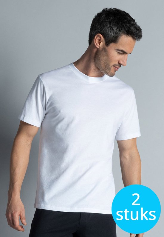 Gotzburg heren T-shirts regular fit O-hals (2-pack) - wit - Maat: