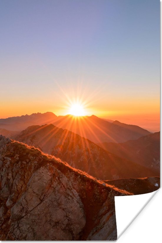 Poster Berg - Landschap - Zon - 60x90 cm