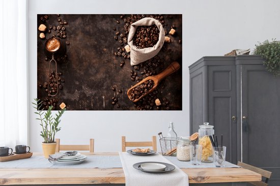 Affiche Grains de Grains de café - Café - Sachet - 180x120 cm XXL