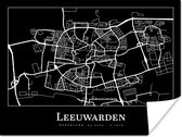 Poster Stadskaart - Leeuwarden - Kaart - Plattegrond - 120x90 cm