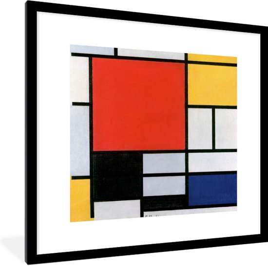 Fotolijst incl. Poster - Kunst - Mondriaan - Oude meesters - 40x40 cm - Posterlijst