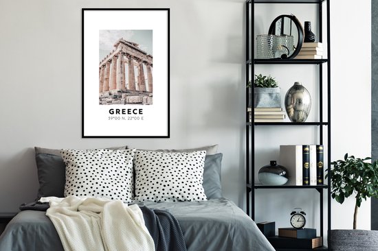 Fotolijst incl. Poster - Griekenland - Athene - Parthenon - 60x90 cm - Posterlijst