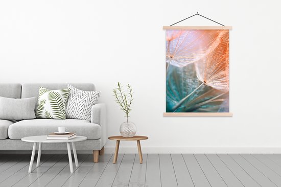 Porte-affiche avec affiche - Affiche scolaire - Bloem - Pissenlit - Plante - 120x160 cm - Lattes vierges