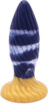 Kiotos Monstar - Buttplug/Anaal Dildo Beast 39 - 17.5 x 5.5 cm - Blauw/Goud/Wit