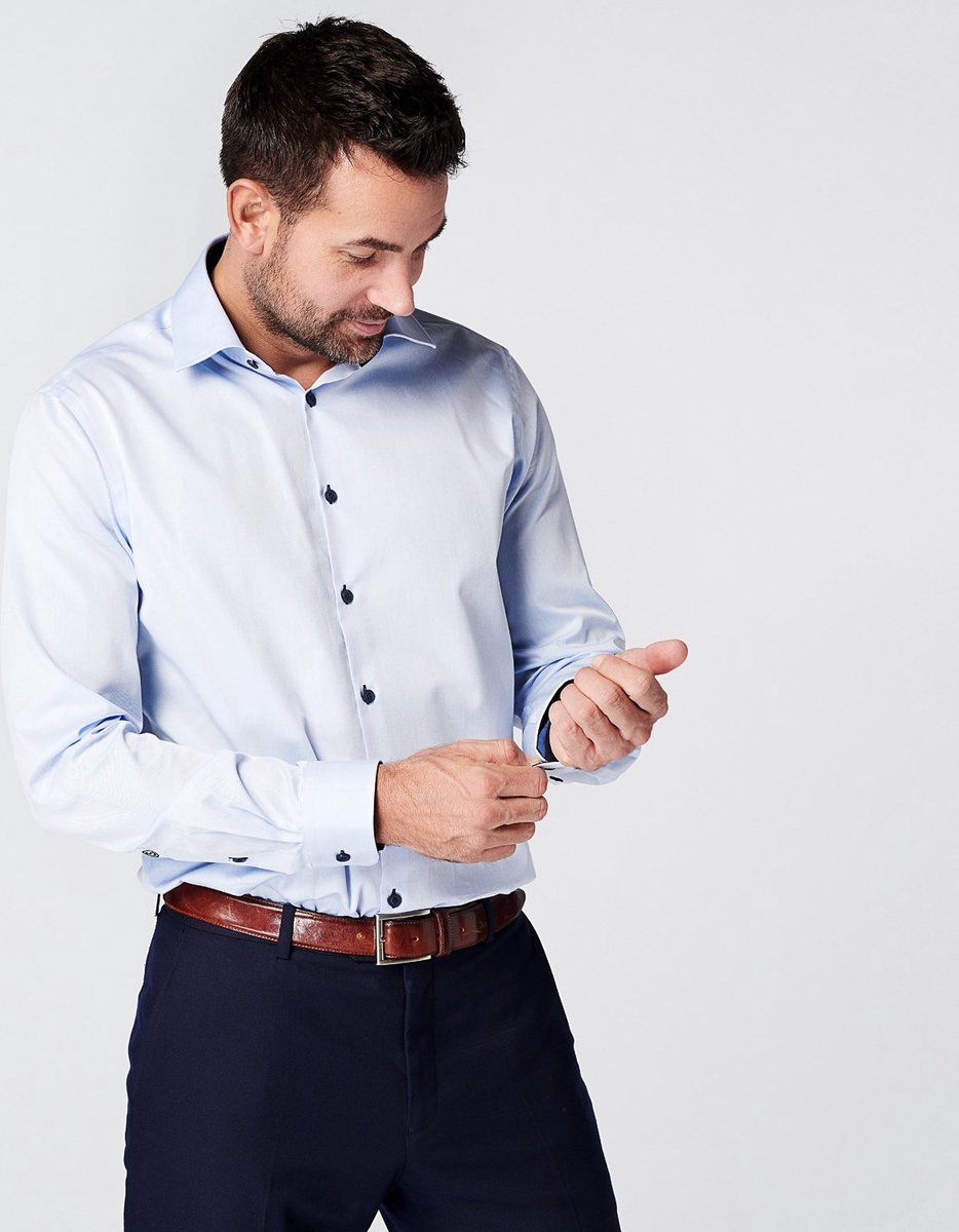 SKOT Fashion Duurzaam Overhemd Heren Business Blue - Lichtblauw - Maat S