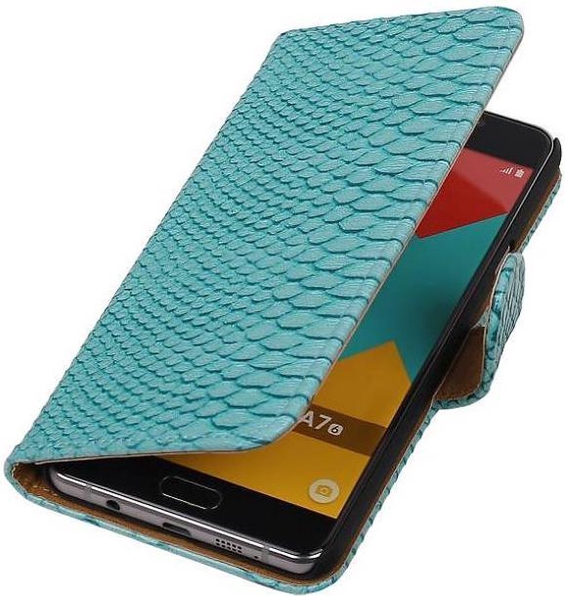 Slang Bookstyle Hoes - Geschikt voor Samsung Galaxy A7 (2016) A710F Turquoise