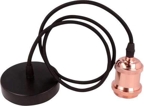 Ledline - Luminaire suspendu Retro - Culot E27 - Cordon 1m - OR ROSE