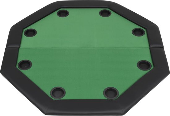 Thumbnail van een extra afbeelding van het spel VidaLife Pokertafel voor 8 spelers achthoekig 2-voudig inklapbaar groen