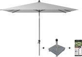 Platinum Riva stokparasol 2.5x2.5 - Light Grey met voet en hoes
