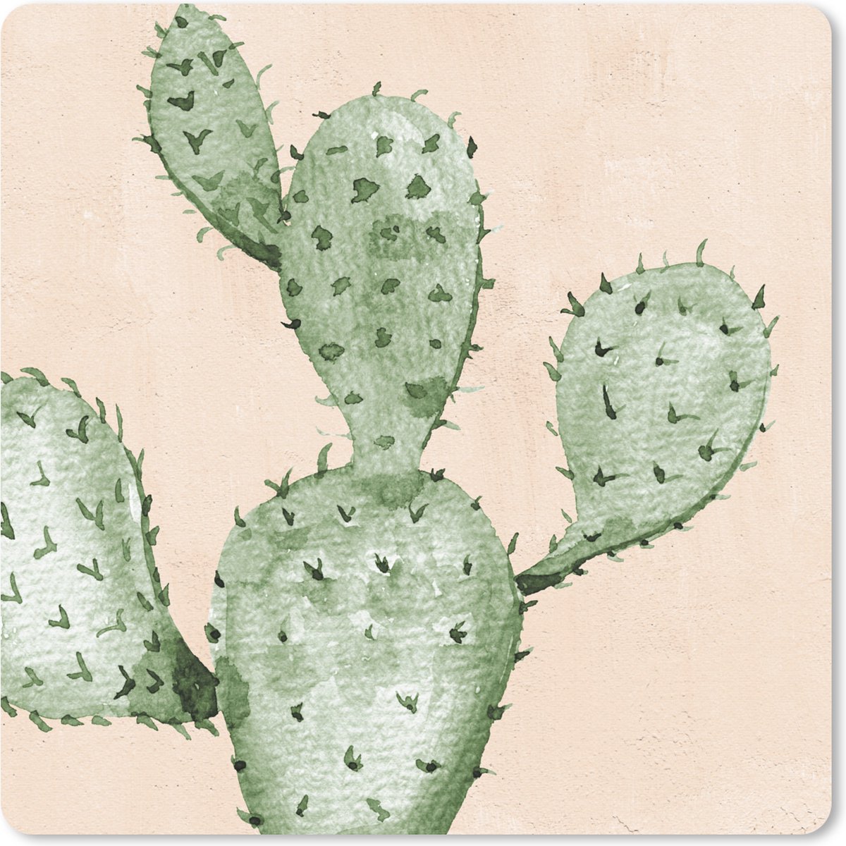 Muismat 30x30 cm - Mousepad Cactus - Waterverf - Bohemian - Tropisch - Muismatten