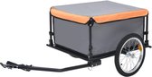 vidaXL - Fietstrailer - 65 - kg - grijs - en - oranje