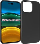 iPhone 14 Pro Max Hoesje - MobyDefend TPU Gelcase - Mat Zwart - GSM Hoesje - Telefoonhoesje Geschikt Voor iPhone 14 Pro Max