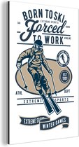 Décoration murale Métal - Aluminium Peinture Industrielle - Ski - Sport - Wit - Vintage - 20x30 cm - Dibond - Photo sur aluminium - Décoration murale industrielle - Pour le salon / chambre