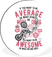 Cercle mural - Cercle mural - Mancave - Moto - Vintage - Sport - Aluminium - Dibond - ⌀ 60 cm - Intérieur et extérieur