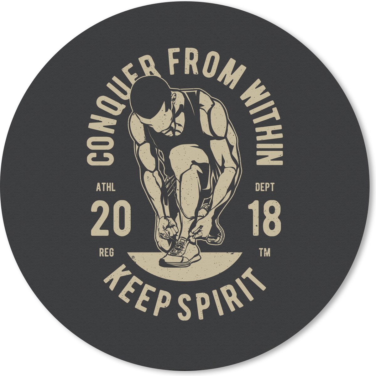 Muismat rond 30x30 cm - Mousepad Sport - Retro - Quotes - Ronde muismatten