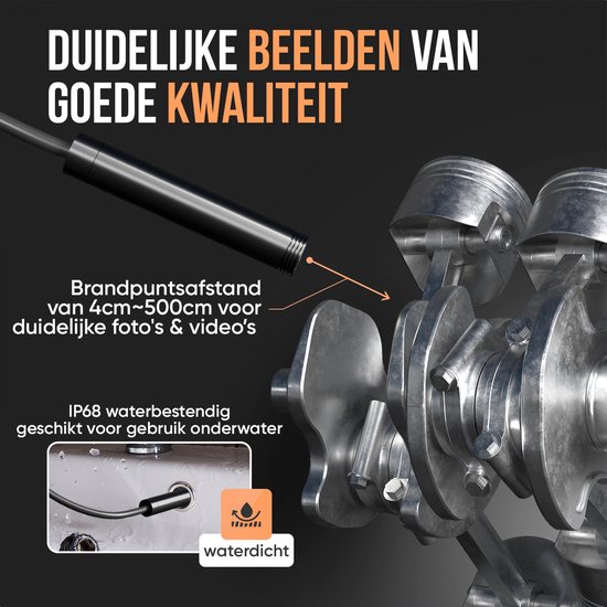 Strex Inspectiecamera 5M - Geschikt Voor Android/IOS - IP68 Waterdicht - 1080P HD - LED Verlichting - Endoscoop - Inspectie Camera - Inspecteren Met Telefoon