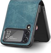 Samsung Galaxy Z Flip 4 Hoesje - MobyDefend Vouwbare Backcover - Donkerblauw - GSM Hoesje - Telefoonhoesje Geschikt Voor Samsung Galaxy Z Flip 4