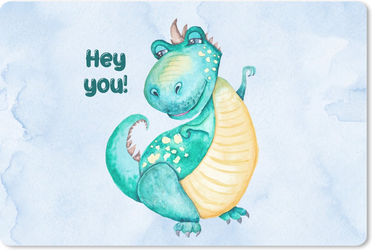 Muismat XXL 120x80 cm - Bureau onderlegger - Bureau mat Dinosaurus - Kinderkamer - Quote - Jongens - Meisjes - Kind - Bureaumat - Gaming mousepad xl - Bureaulegger groot - Computer deskmat