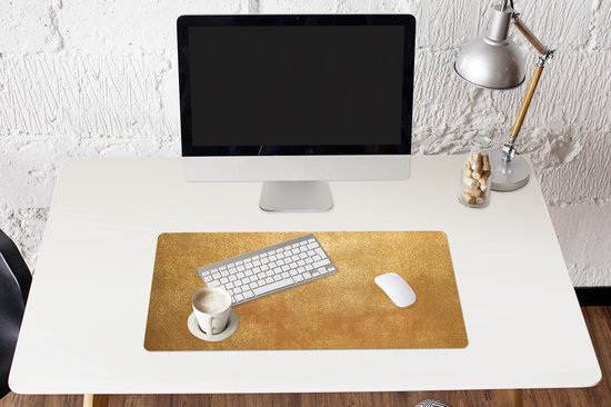 Muismat XXL 80x40 cm - Bureau onderlegger - Bureau mat IJzer - Roest print - Goud - Metaal - Luxe - Bureaumat - Gaming mousepad xl - Bureaulegger groot - Computer deskmat