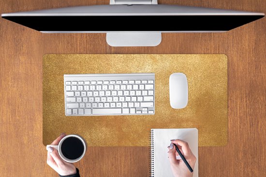 Muismat XXL 80x40 cm - Bureau onderlegger - Bureau mat IJzer - Roest print - Goud - Metaal - Luxe - Bureaumat - Gaming mousepad xl - Bureaulegger groot - Computer deskmat