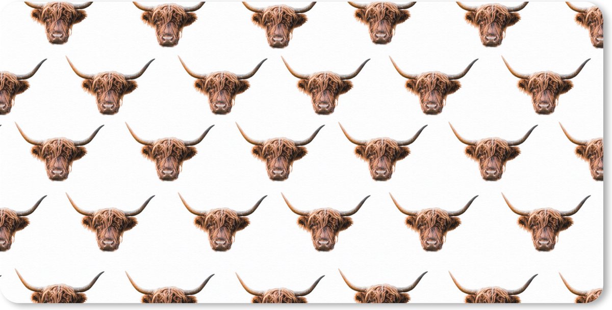 Muismat XXL 100x50 cm - Bureau onderlegger - Bureau mat Patroon - Schotse hooglander - Dieren - Bureaumat - Gaming mousepad xl - Bureaulegger groot - Computer deskmat