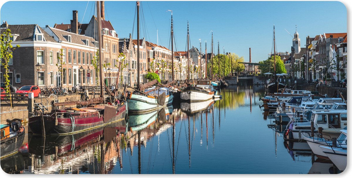 Muismat XXL 90x45 cm - Bureau onderlegger - Bureau mat Rotterdam - Zomer - Boot - Bureaumat - Gaming mousepad xl - Bureaulegger groot - Computer deskmat