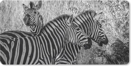 Muismat XXL 90x45 cm - Bureau onderlegger - Bureau mat Drie grazende zebra's - Bureaumat - Gaming mousepad xl - Bureaulegger groot - Computer deskmat