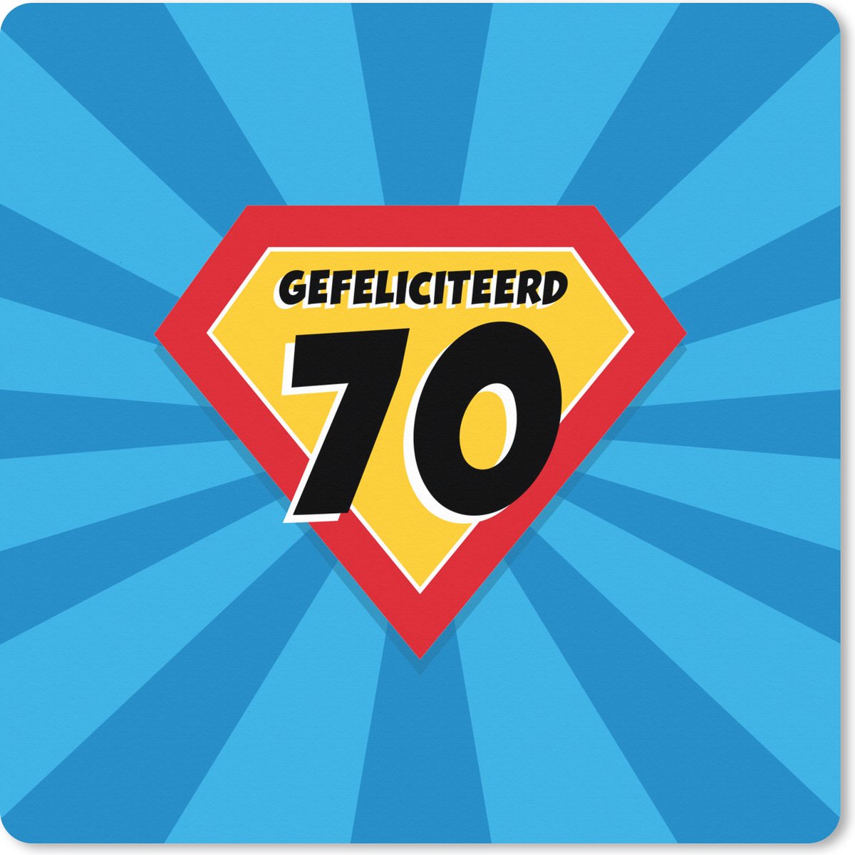 Muismat XXL 40x40 cm - Bureau onderlegger - Bureau mat Jubileum - Superheld - Cadeau - Bureaumat - Gaming mousepad xl - Bureaulegger groot - Computer deskmat