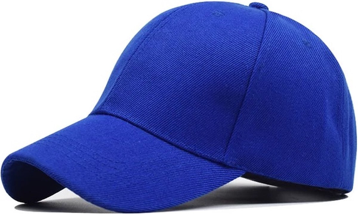 Baseball cap - 6 panelen - Kobaltblauw - Pet - Katoen - Baseballcap - Verstelbaar - Unisex - Petten - Cap
