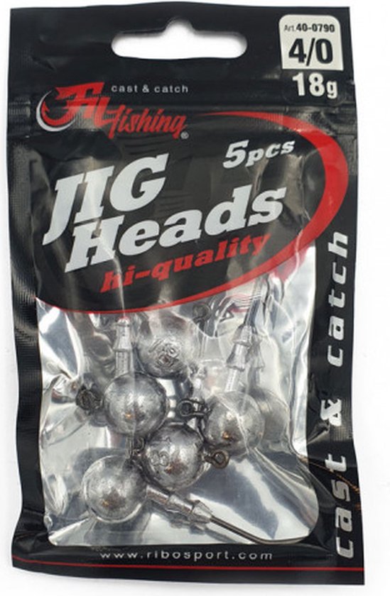 Foto: Jighead 18g haakmaat 4 0 5 stuks loodkop voor roofvissen voor kunstaas shads softbaits
