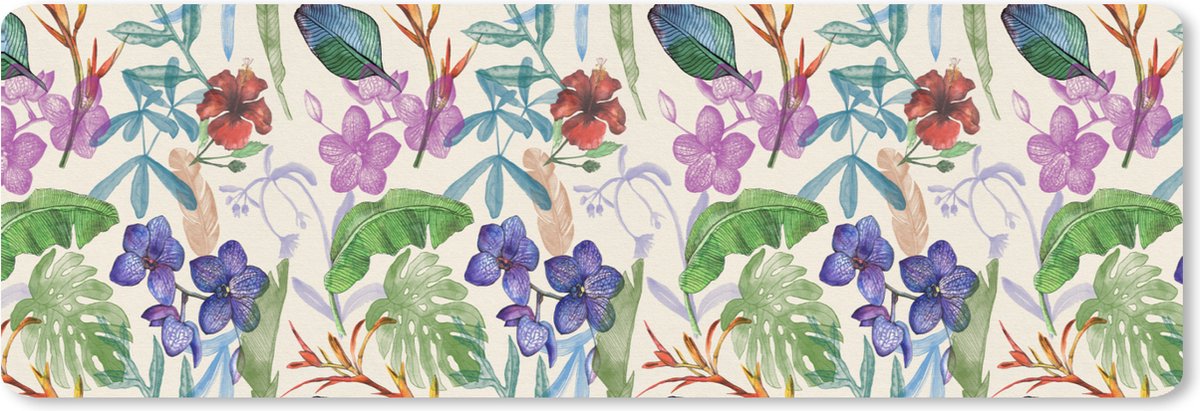 Muismat XXL 90x30 cm - Bureau onderlegger - Bureau mat Jungle - Bloemen - Patronen - Bureaumat - Gaming mousepad xl - Bureaulegger groot - Computer deskmat