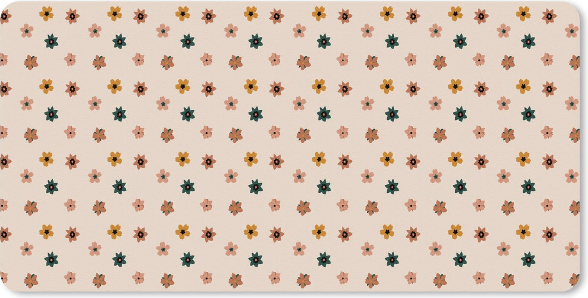 Muismat XXL 100x50 cm - Bureau onderlegger - Bureau mat Bloemen - Patronen - Stippen - Bureaumat - Gaming mousepad xl - Bureaulegger groot - Computer deskmat