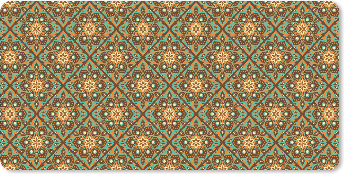 Muismat XXL 90x45 cm - Bureau onderlegger - Bureau mat Bloemen - Vintage - Patronen - Bohemian - Mandala - Bureaumat - Gaming mousepad xl - Bureaulegger groot - Computer deskmat