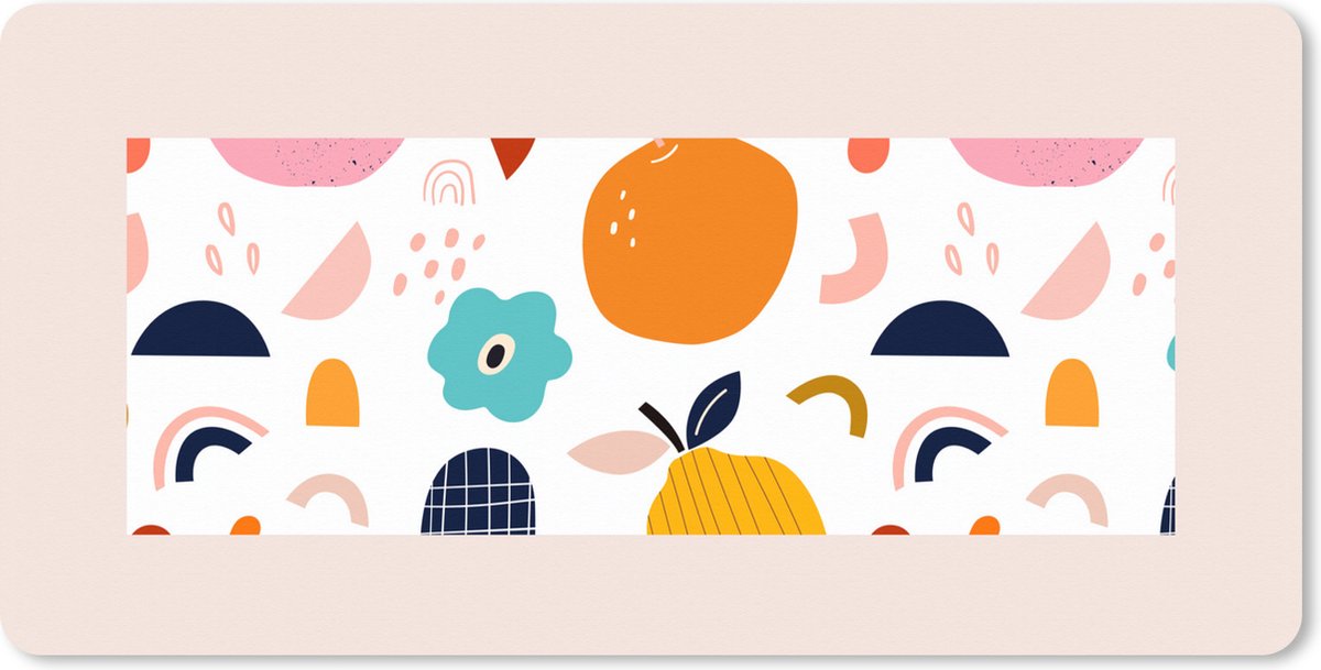Muismat XXL 100x50 cm - Bureau onderlegger - Bureau mat Fruit - Bloemen - Pastel - Abstract - Patronen - Bureaumat - Gaming mousepad xl - Bureaulegger groot - Computer deskmat